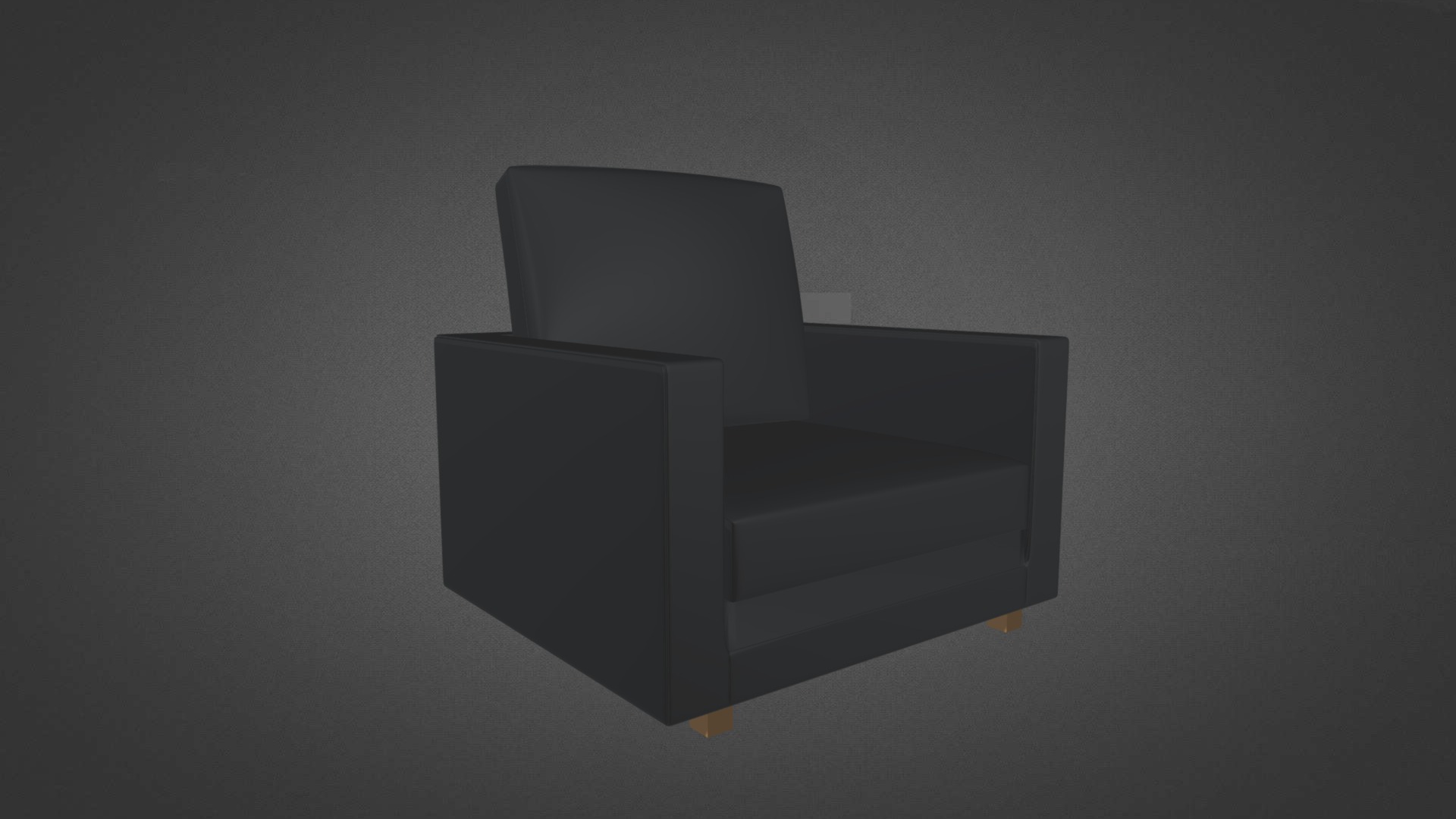 3D model 1 Seater Sofa Hire - This is a 3D model of the 1 Seater Sofa Hire. The 3D model is about a black chair with a white background.