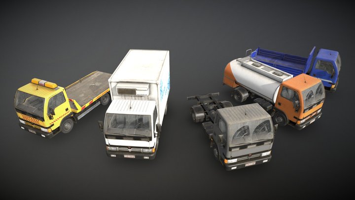 Light Truck Collection - Low Poly 3D Model