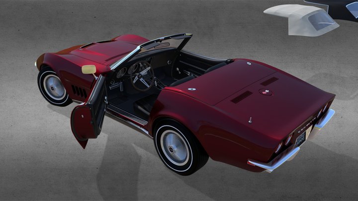 1968 Corvette C3 Stingray Convertible 3D Model