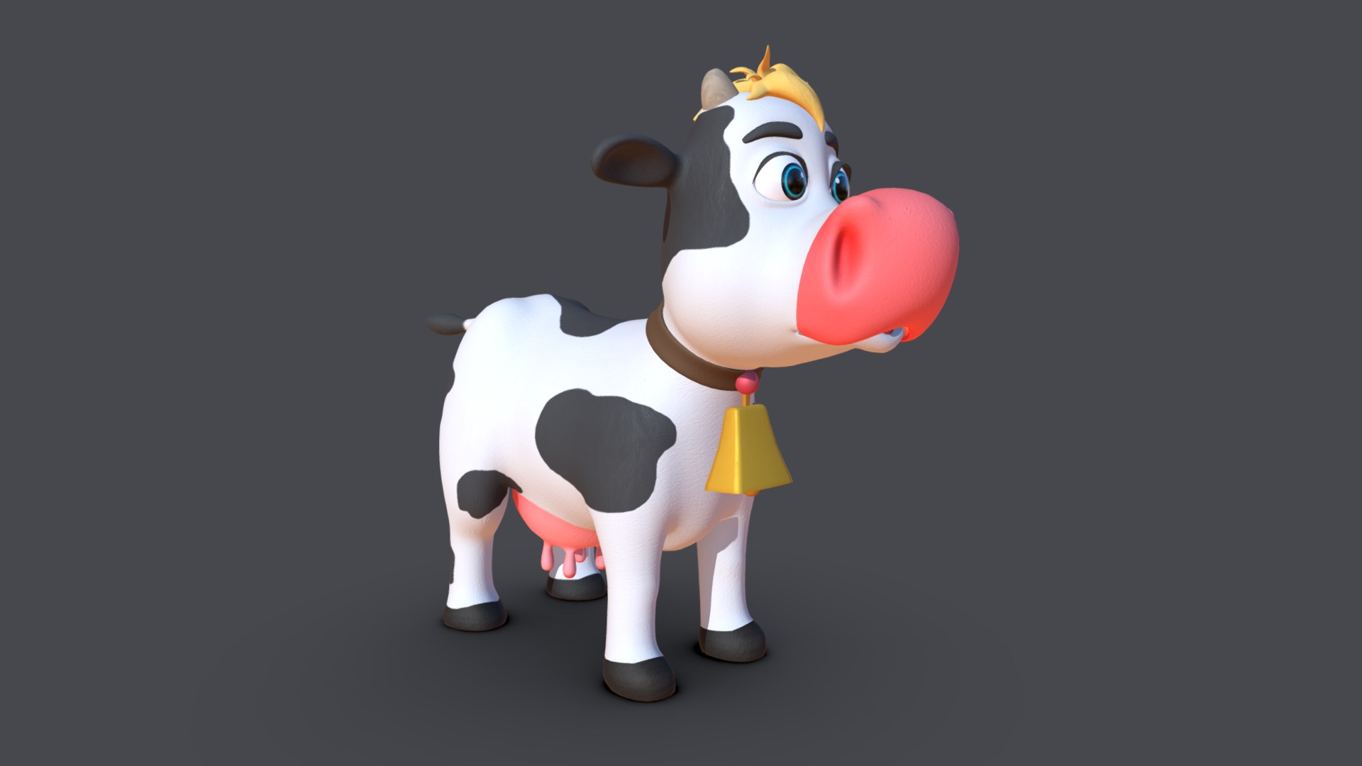 3D model Asset – Cartoons – Character – Cow – Rig – Hight