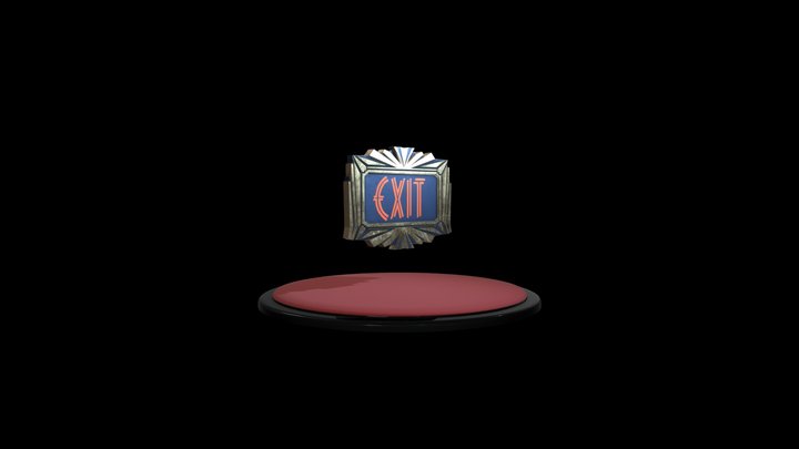 Art-Deco Exit Sign 3D Model