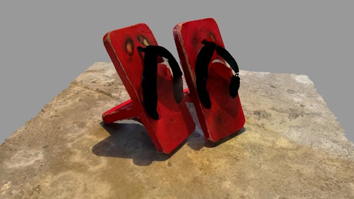 tall wooden clogs 3D Model