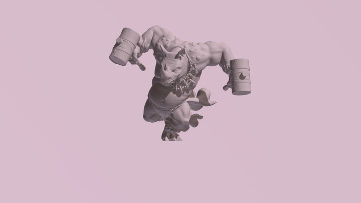 Rhino warrior 3D Model