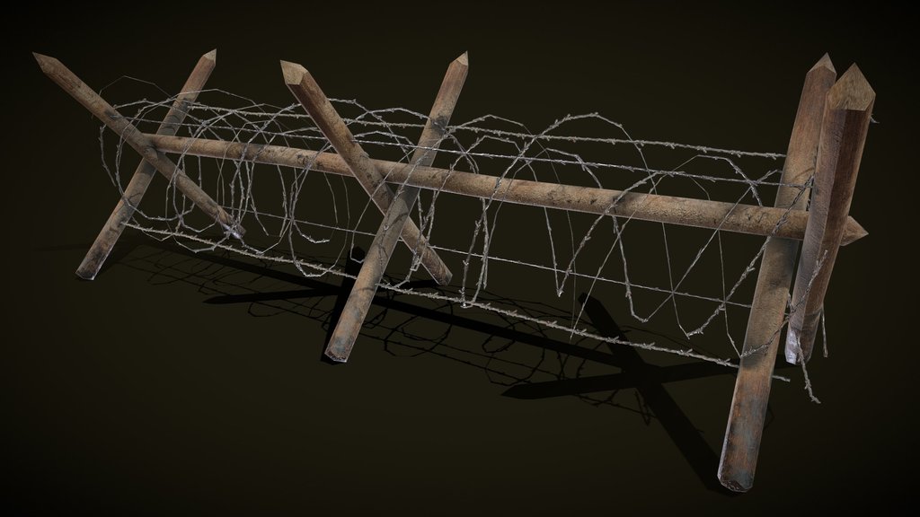 Barrier _ Wooden_ Barbed_ Wire Protection_13_MB