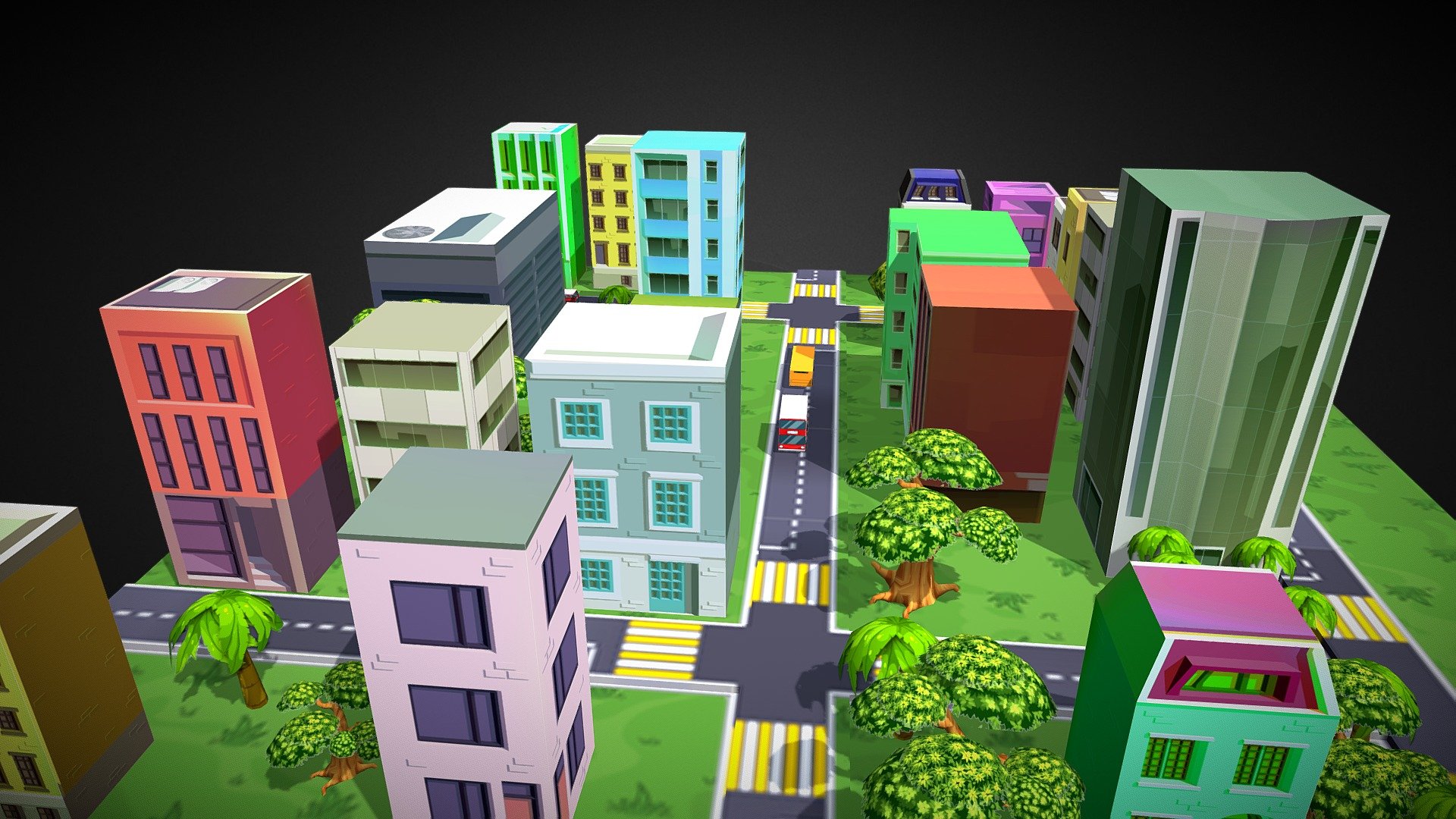 Low Poly City - 3D Model By Geniusrahman155 [a9a05a4] - Sketchfab