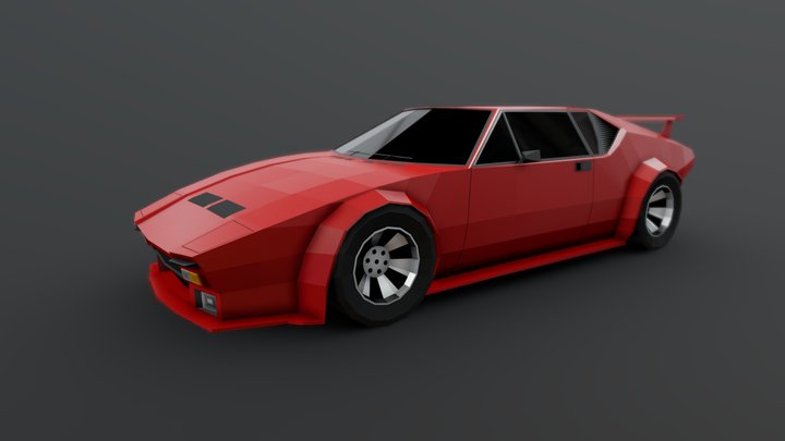 Detomaso Pantera Low Poly 3D Model