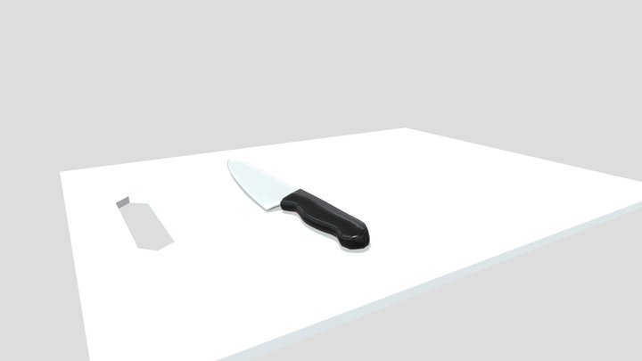 knife and cutting board 3D Model