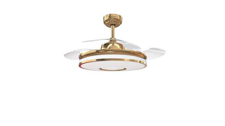 Gold ceiling fan light--2034 3D Model