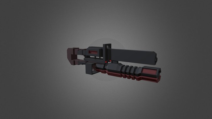 Big Low Poly Two Handed Gun SHI FI 3D Model