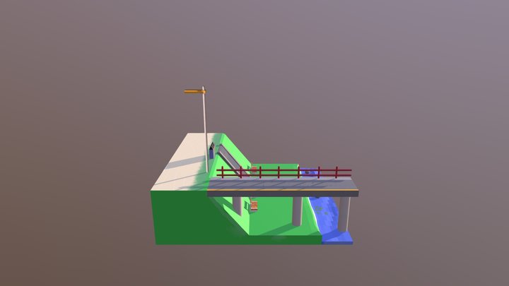 Riverbank environment 3D Model