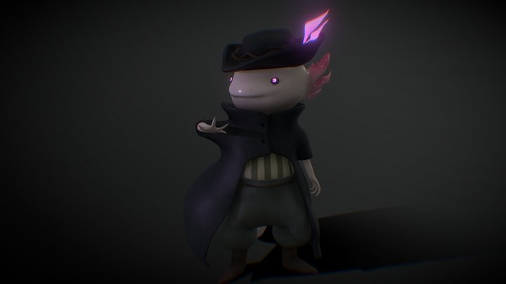 The Sorcerer Axolotl 3D Model