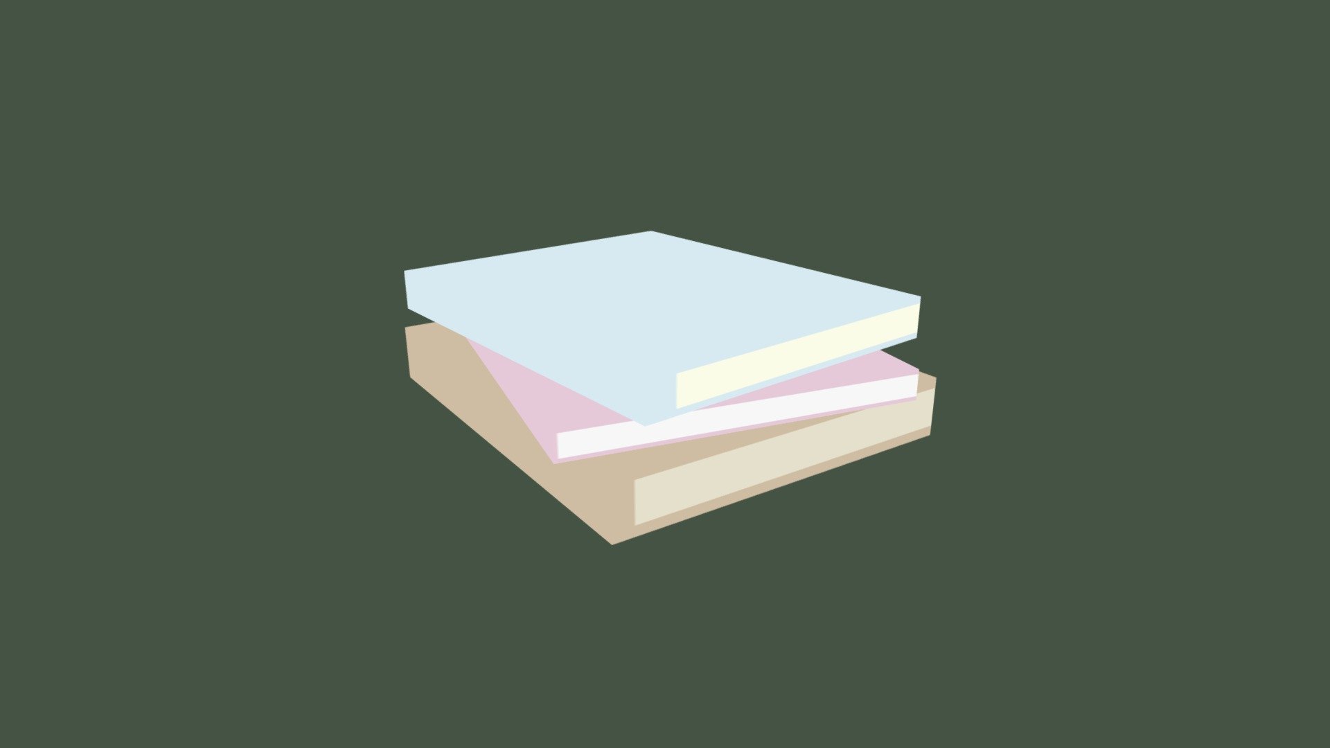 Low Poly Game Asset Book Stack