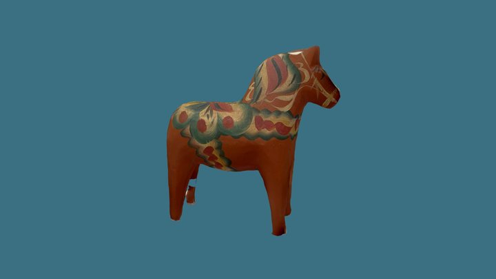 Swedish horse red 3D Model