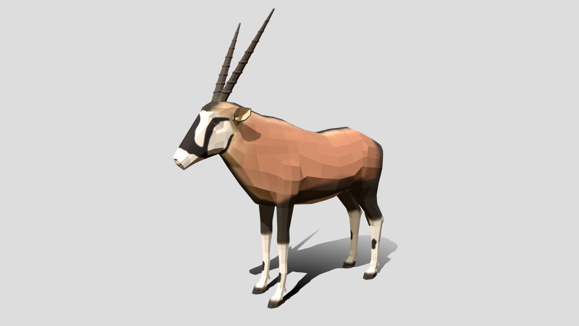 Low Poly Gemsbok Oryx Gazella