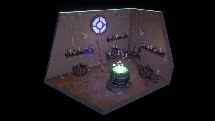 Witch house - Stylized Diorama 3D Model