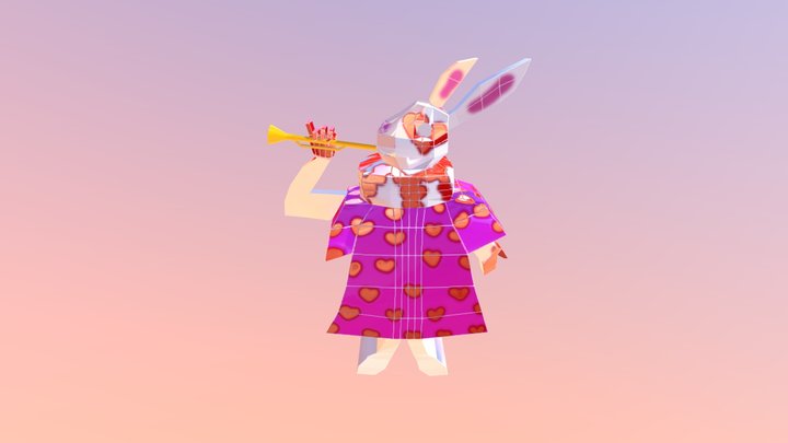 Alice N Wonderland Bunny 3D Model