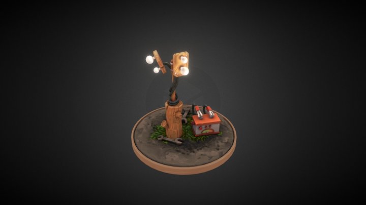 Battery Lights 3D Model