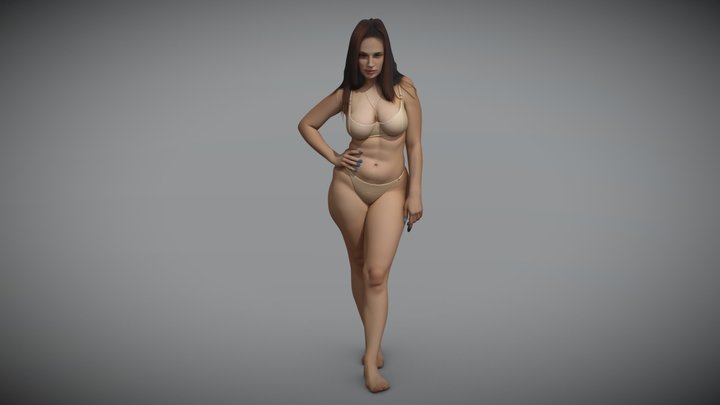 S00024 Realistic Female Character Pose 3D Model