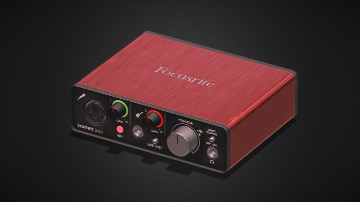 Focusrite Scarlett Solo USB Audio Interface 3D Model