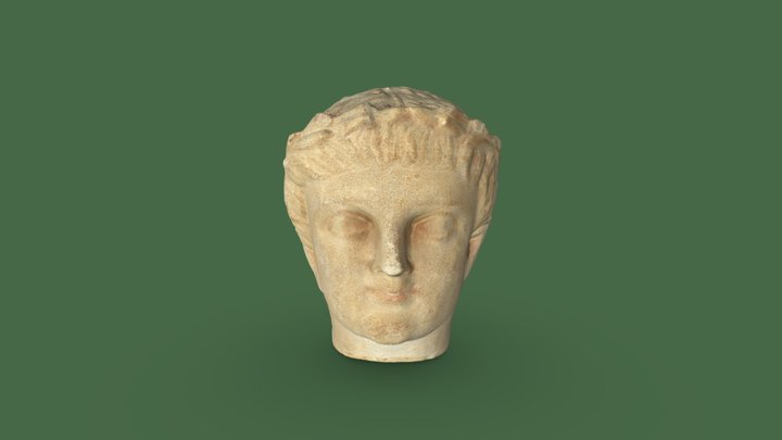 Head of Beardless Male Votary with Laurel Wreath 3D Model