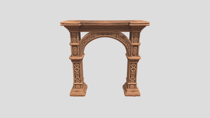 Ornate Wooden Archway – Free 3D Model STL