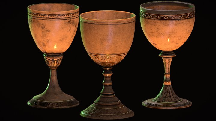 brass_goblets 3D Model