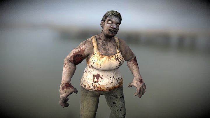 Zombie Lady 3D Model