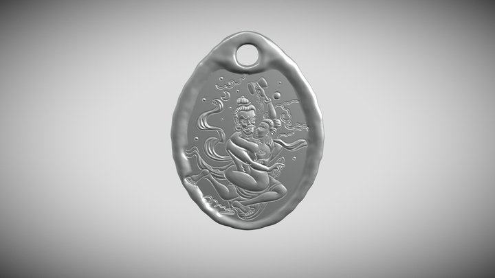 Pendant Yogi Couple 3D Model