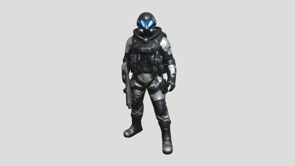 Futuristic 3D Model Sci Fi Military Character