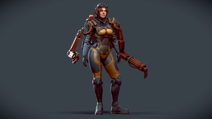 The Cyborg Engineer || Realtime character 3D Model
