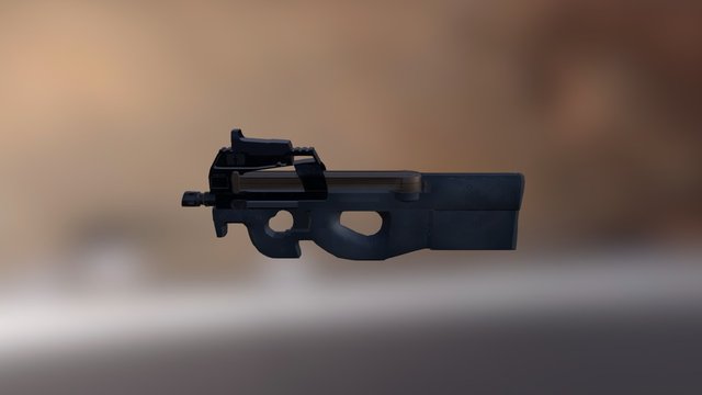 P90 textured 3D Model