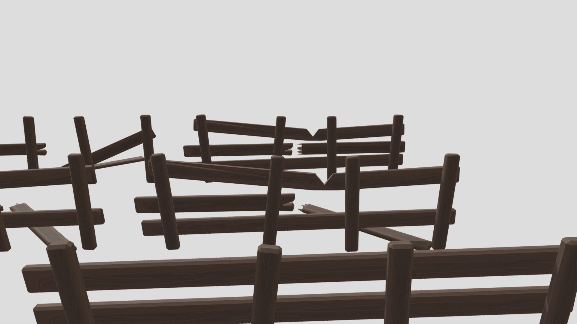 wooden fence set