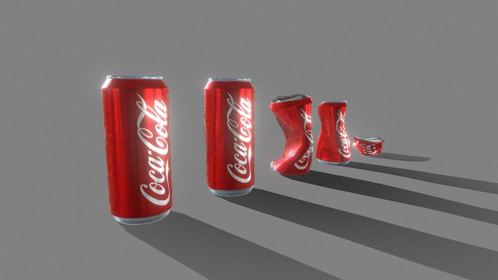 Crumpled Coke cans 3D Model
