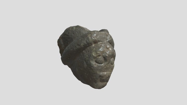 Stone Head Sculpture 3D Model