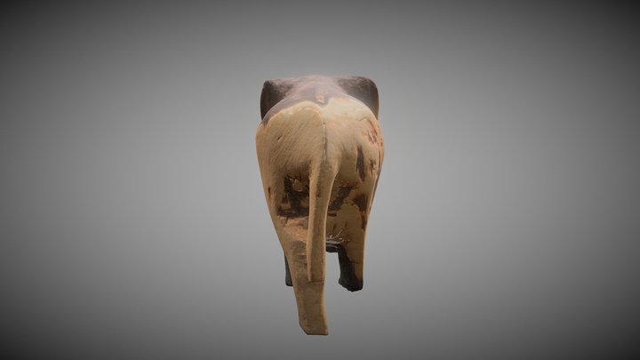 Tanzanian Elephant Wooden Statuette 3D Model