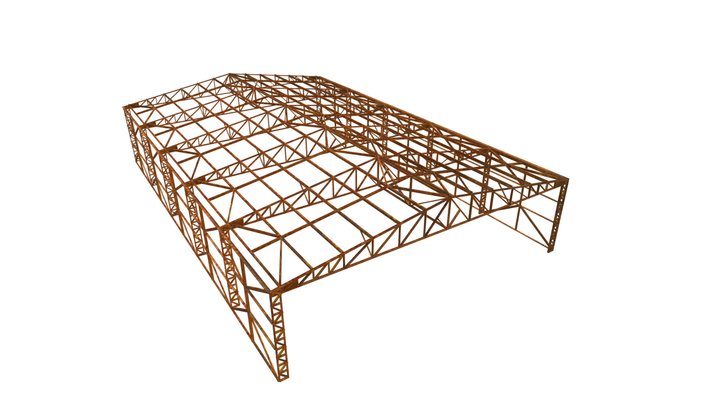ESTRUTURA METÁLICA GALPÃO 3D Model