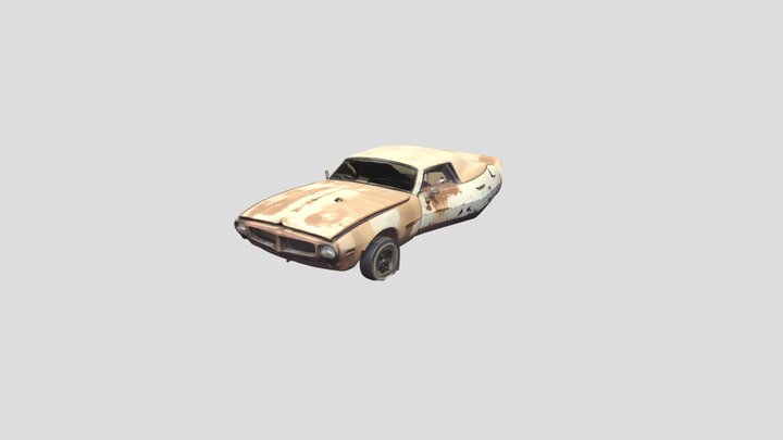 rusty old muscle car 3D Model