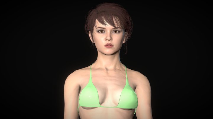 Nora - Naked Girl In Bikini 3D Model