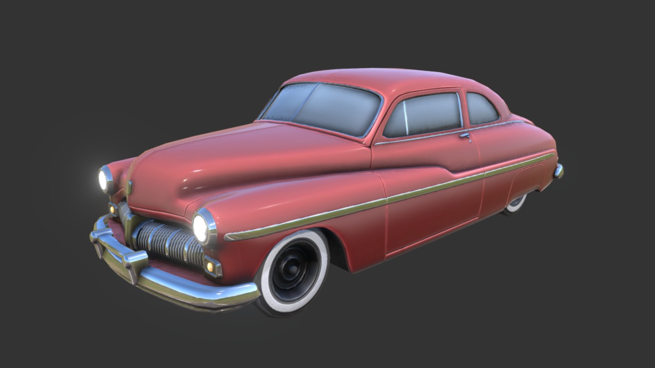 3D model 1940’s Coupe - This is a 3D model of the 1940's Coupe. The 3D model is about a red car with a black background.