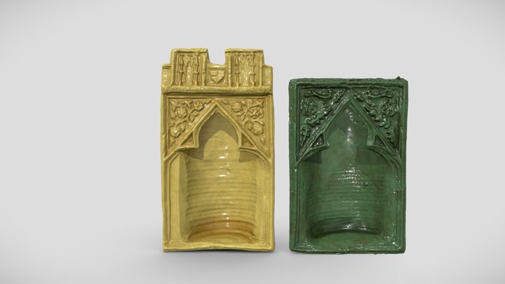 Half-cylinder tiles and crown tiles 3D Model