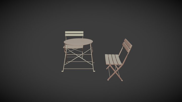 Chair And Table 3D Model