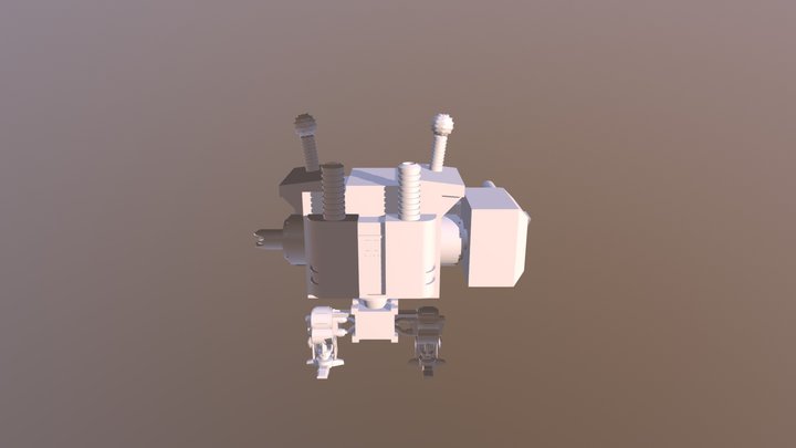 Low Poly Dreadnaught 3D Model