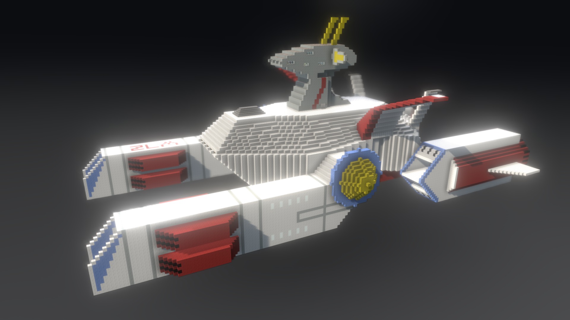 3D model 白色基地 / Whitebase - This is a 3D model of the 白色基地 / Whitebase. The 3D model is about a model of a space ship.