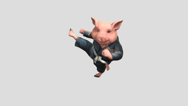 Karate Pig 3D Model