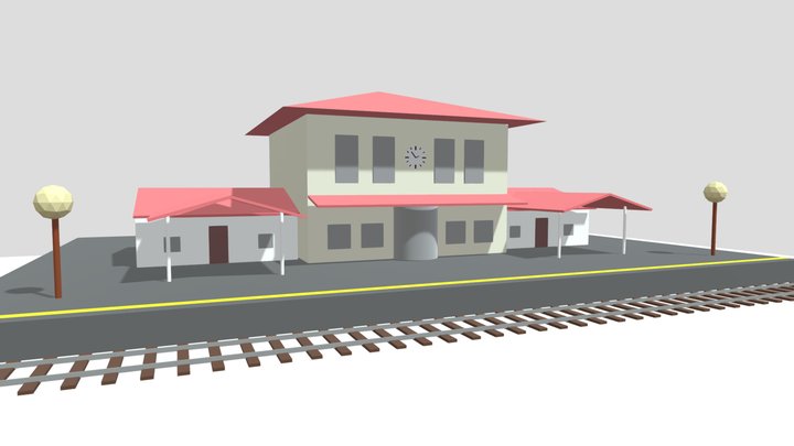 Bahnsteig_Blenderaufgabe_Matthias 3D Model