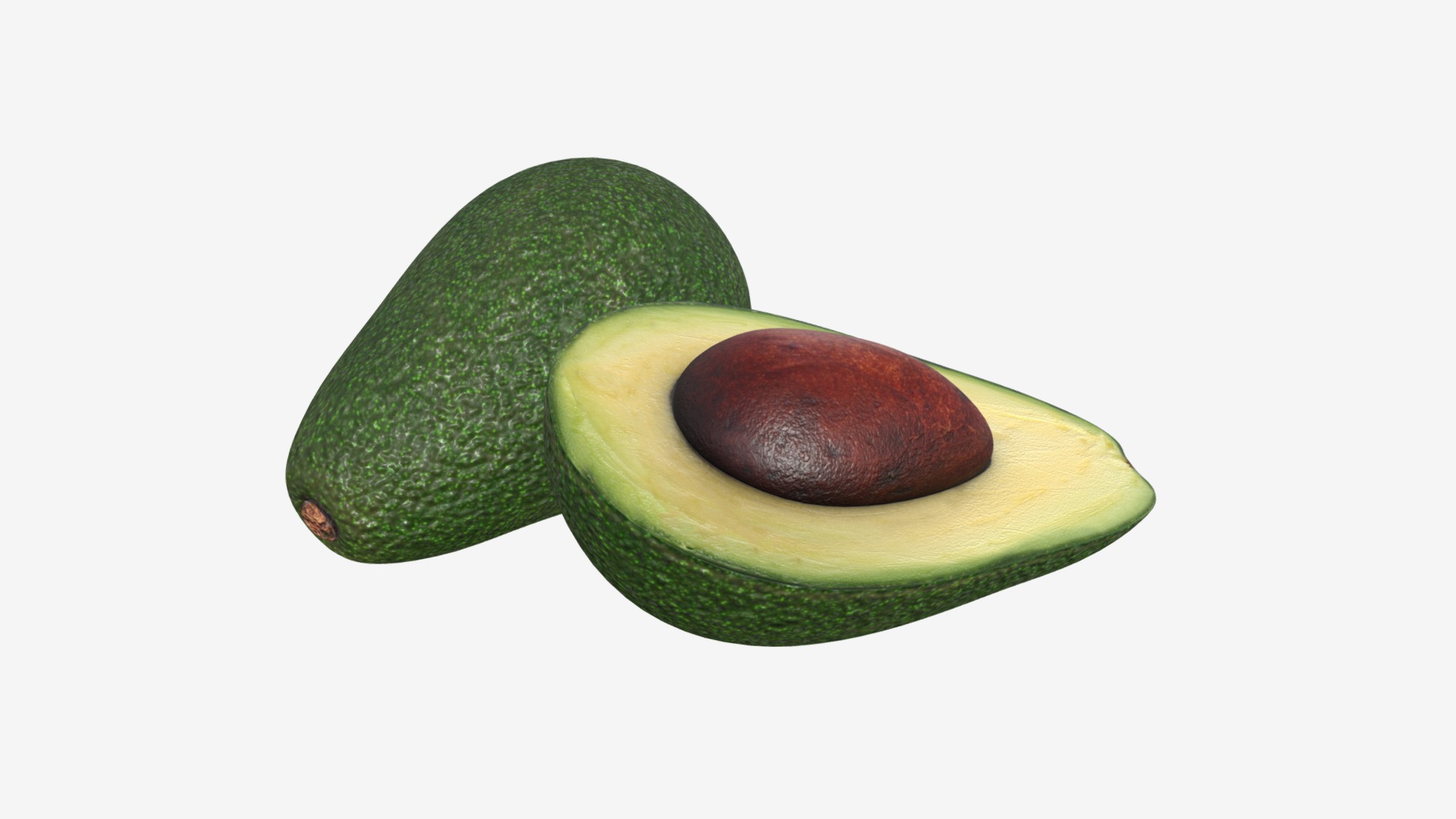 3D model avocado - This is a 3D model of the avocado. The 3D model is about a cucumber and a slice of watermelon.