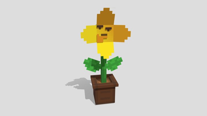 Thinking flower in the pot 3D Model