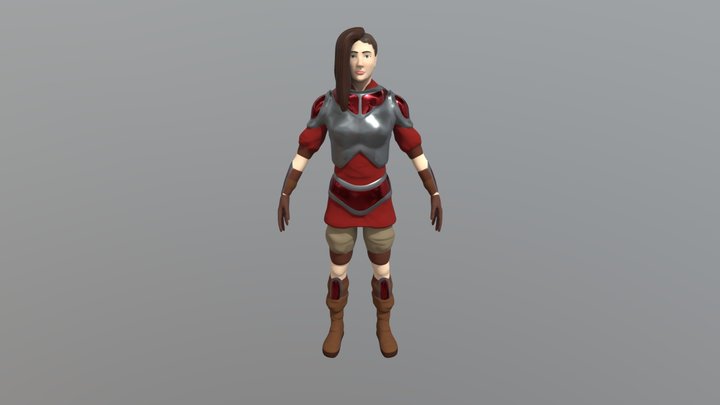 Armored Female 3D Model