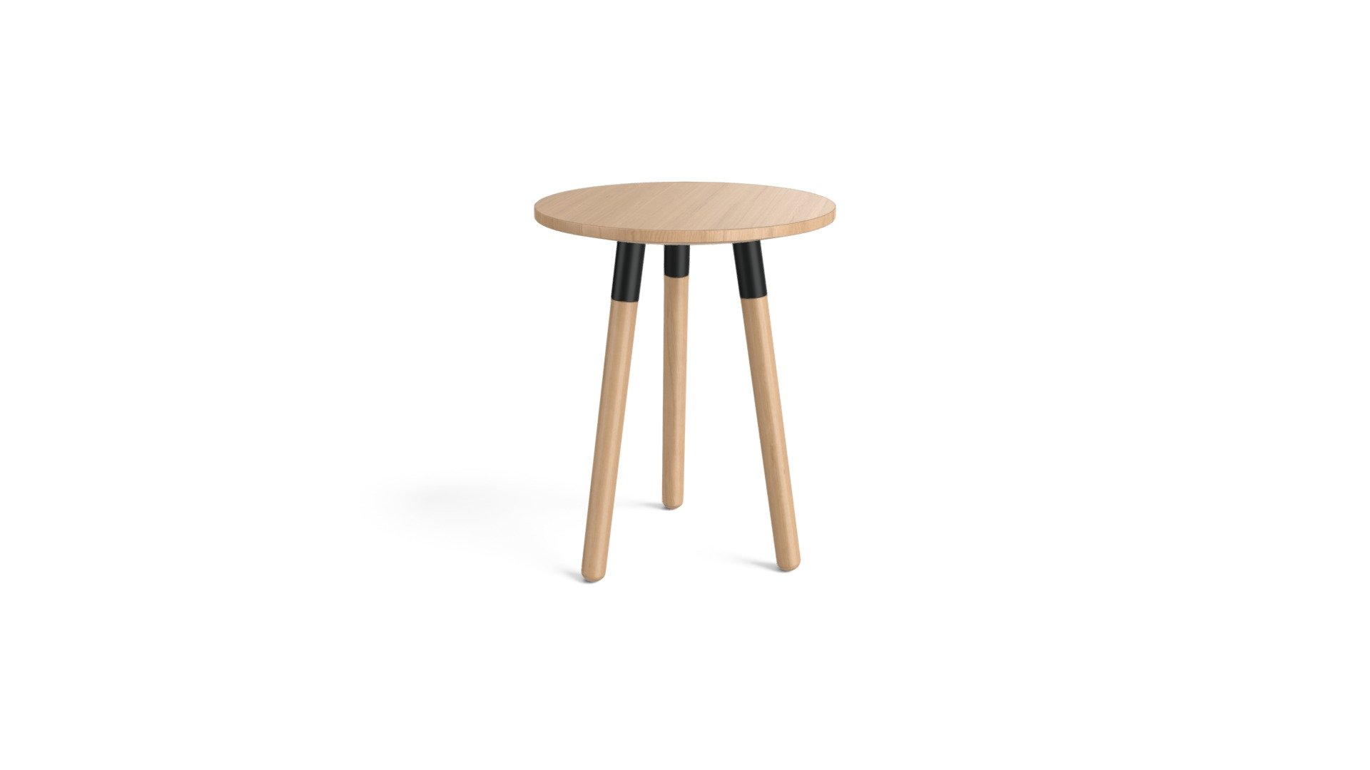 Range Side Table, Ash and Black Metal