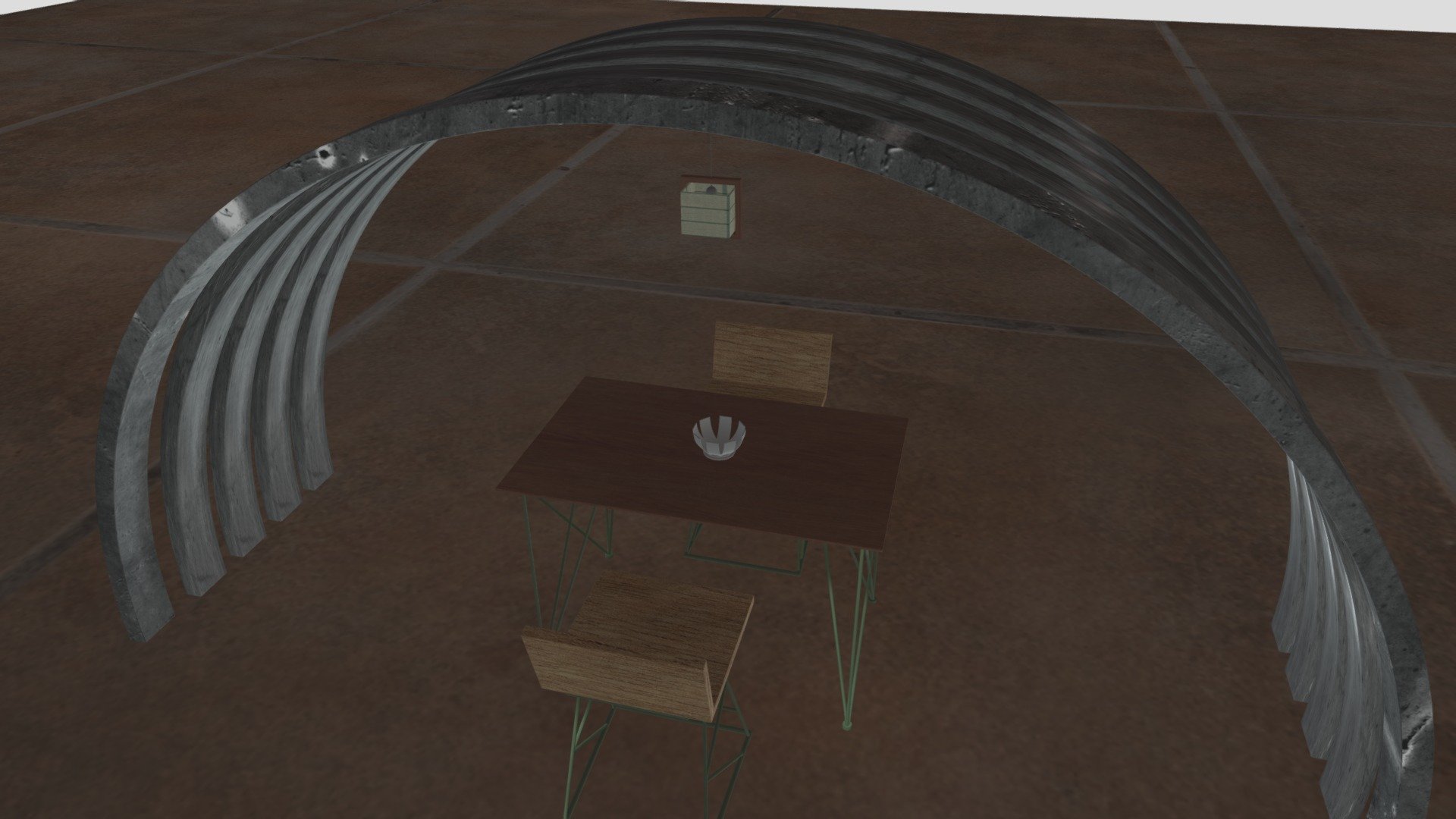 Chairs and table scene